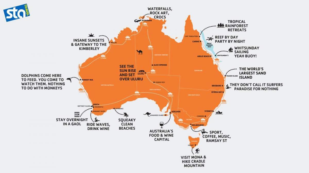 خريطة أستراليا الشاطئ