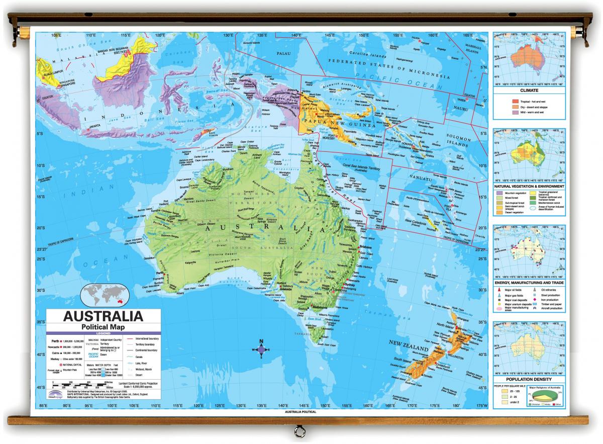أستراليا والدول المحيطة خريطة
